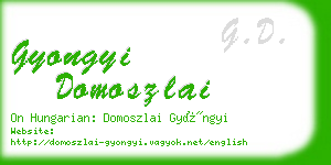 gyongyi domoszlai business card